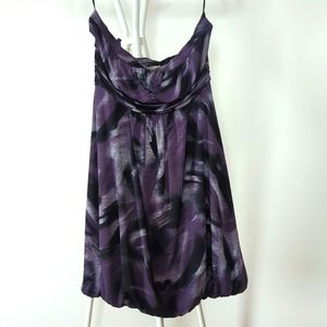 Strapless Dress; RW&Co, Medium, Purple/Black/White